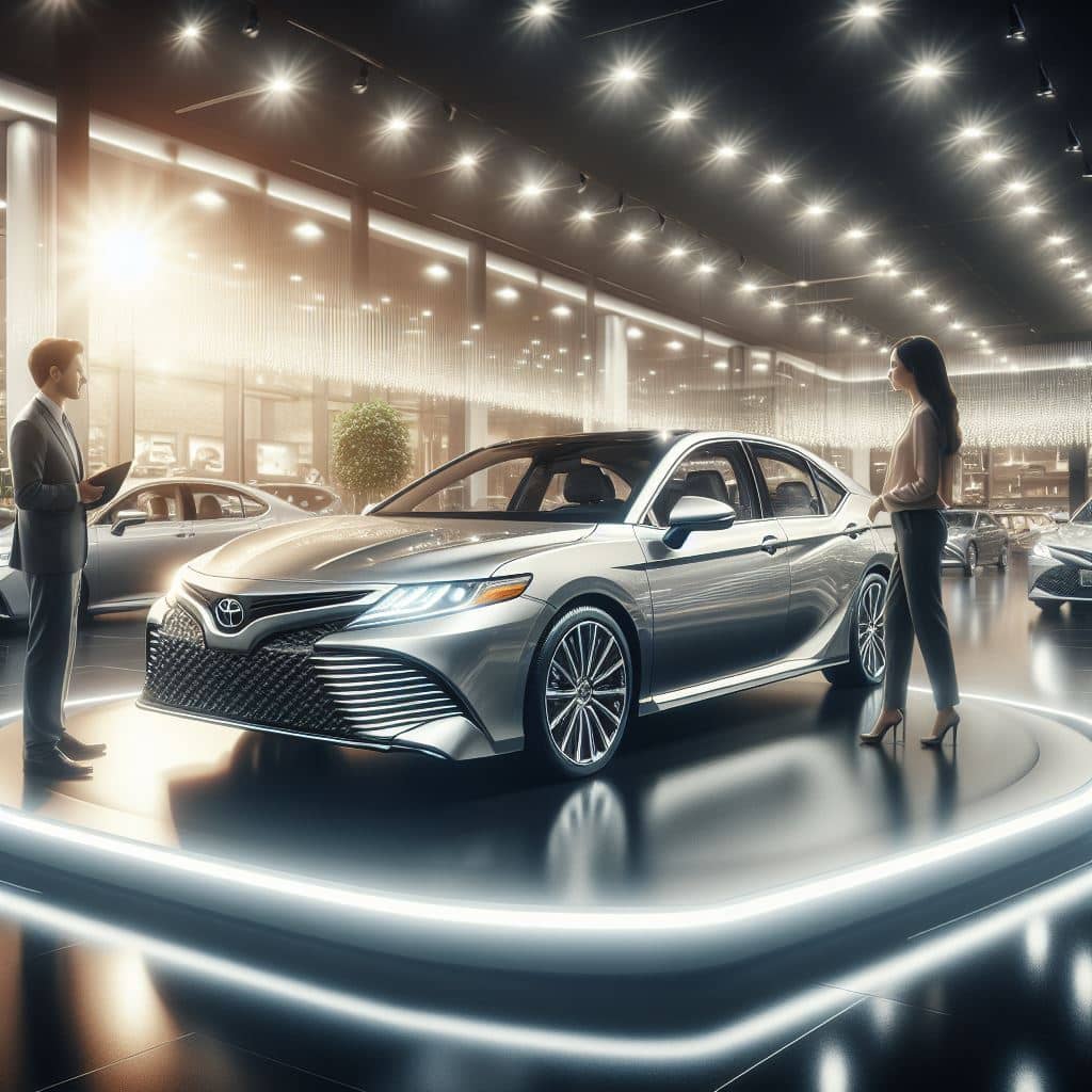 Toyota-Camry-XSE-in-a-showroom autoambiente