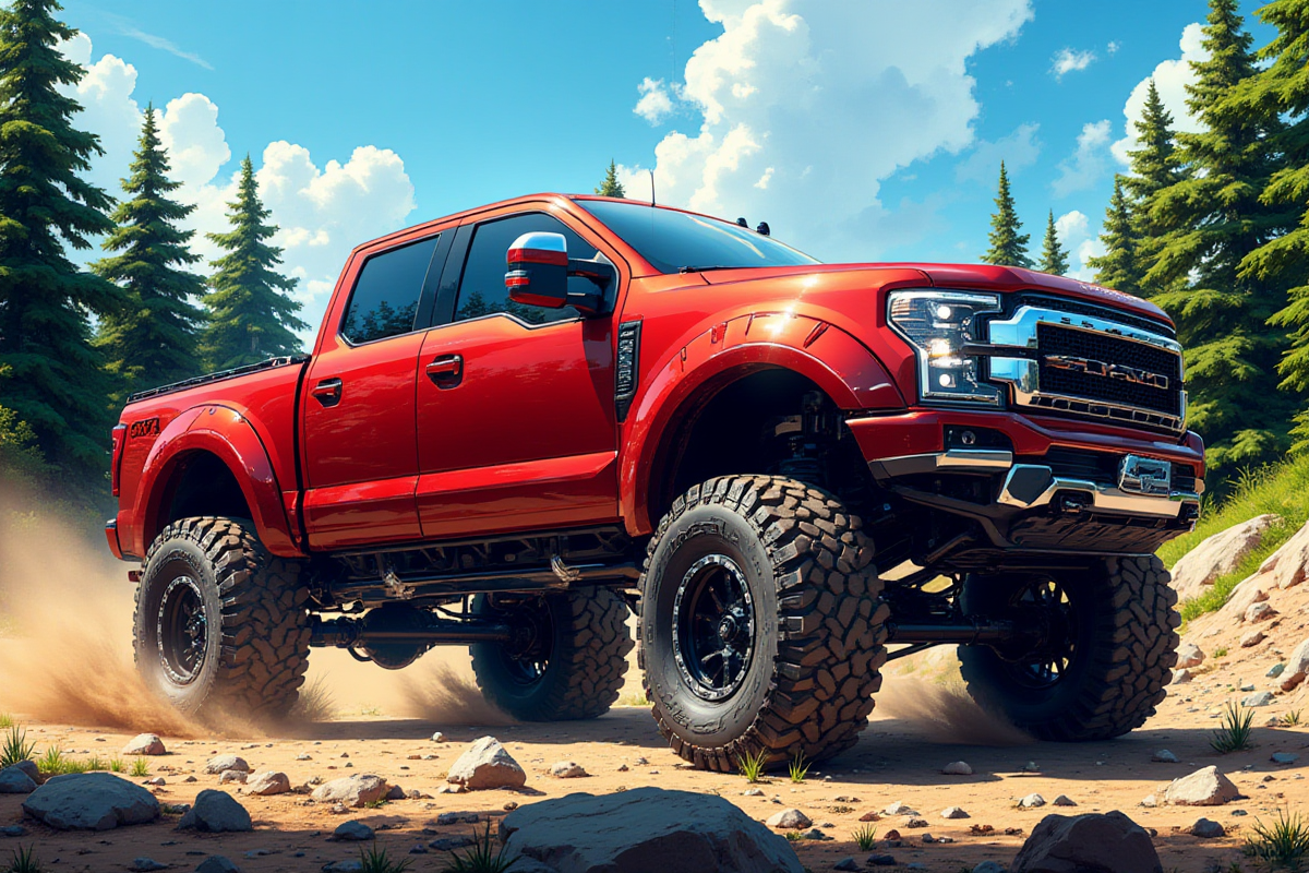 A lineup of rugged, stylish off-road vehicles embodying retro designs and modern performance, showcasing American nostalgia.