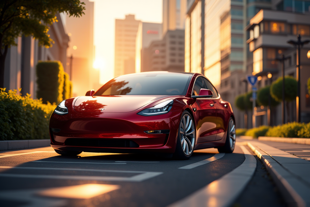Graph showing Tesla price trends and a tagline about the benefits of buying pre-owned vehicles amid recent price drops.