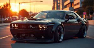 Image comparing coilovers and air suspension, highlighting their impact on car stance and suspension performance.