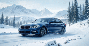 BMW vehicles tested for winter performance in snowy US states during winter driving conditions.
